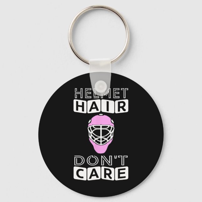 Llavero Fun Hockey Mujeres Casco Rosado Goalie Mask Regalo (Anverso)