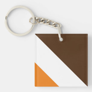 Llavero Fun Naranja brillante White Cocoa Brown rayas de l