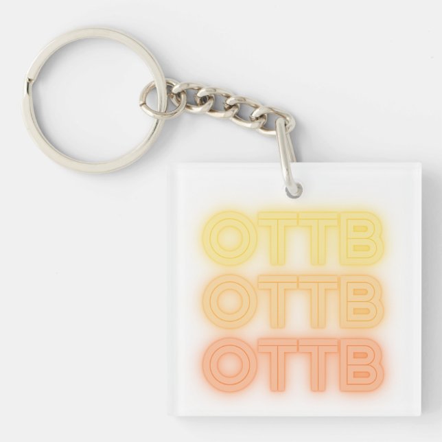 Llavero Fun Neon Retro Caballo OTTB Thoroughbred Racehorse (Frente)