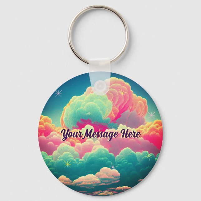 Llavero Fun Pastel Cotton Candy Clouds (Anverso)