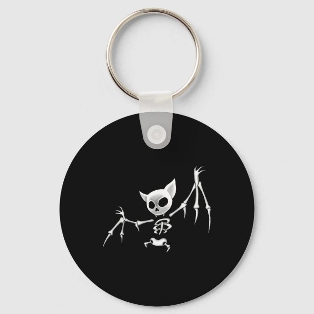 Llavero Fun Scary Dark Flying Skeleton Bat Ropa de Hallowe (Anverso)