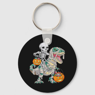 Llavero Fun Skeleton Riding Mummy Dinosaur T rex Halloween