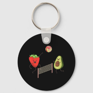 Llavero Fun Strawberry Aguacate Jugando Voleibol Regalo Te
