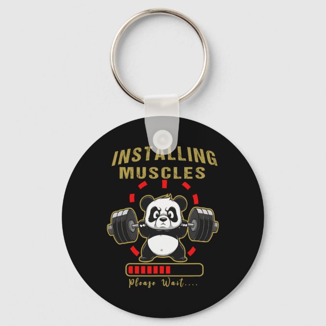 Llavero Funciona Instalando Músculo Panda Lifting Barbe (Anverso)