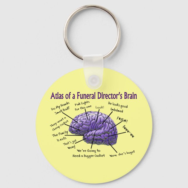 Llavero Funeral Director/Mortician Funny Brain Design (Anverso)
