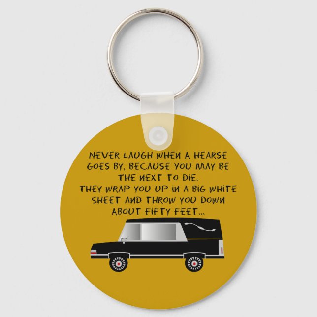 Llavero Funeral Director/Mortician Funny Hearse Design (Anverso)