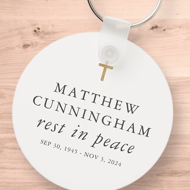 Llavero Funeral Memorial Descanso En Paz Moderna Cruz Simp (Subido por el creador)