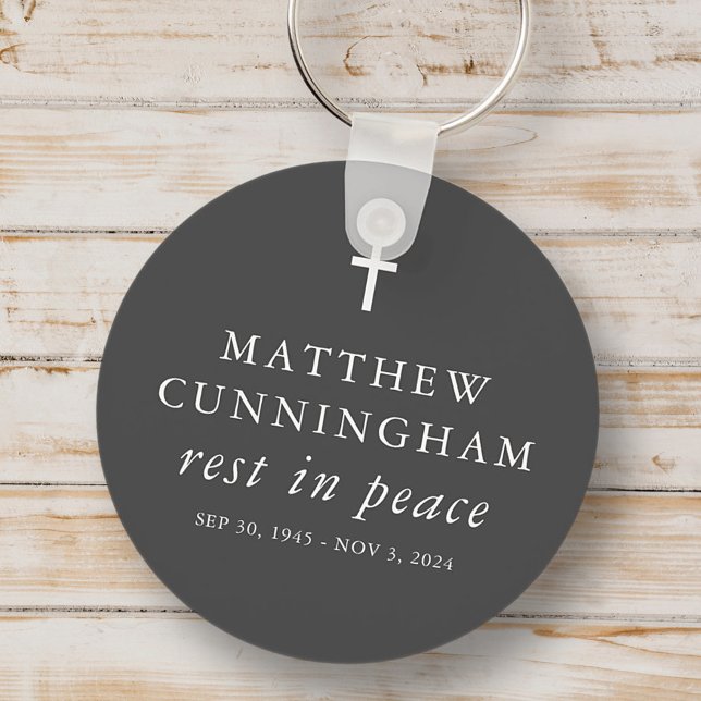 Llavero Funeral Memorial Descanso En Paz Moderna Cruz Simp (Subido por el creador)