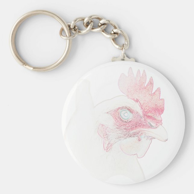 Llavero Funky Chicken Hen Rooster Head (Frente)