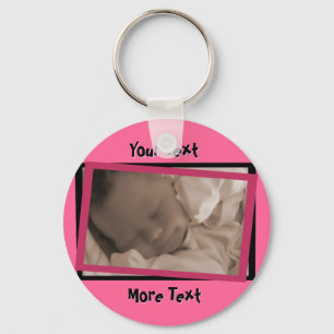 Llavero Funky Pink and Black Frame Keychain