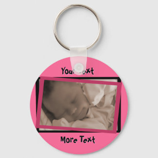 Llavero Funky Pink and Black Frame Keychain