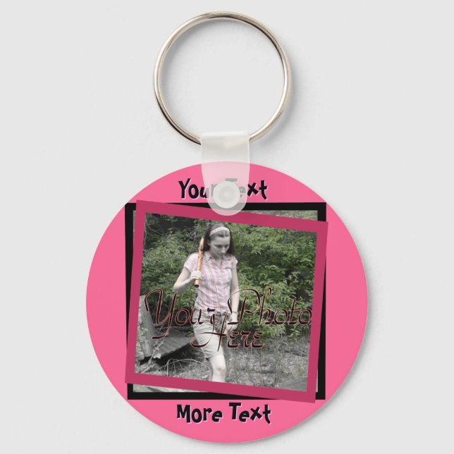 Llavero Funky Pink and Black Frame Keychain (Anverso)