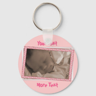 Llavero Funky Pink Polka Dot Frame Keychain
