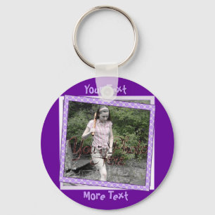 Llavero Funky Purple Polka Dot Frame Keychain