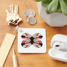 Llavero Funky Red and Black Butfly Keychain
