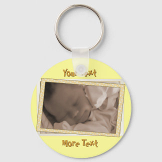 Llavero Funky Yellow Polka Dot Frame Keychain