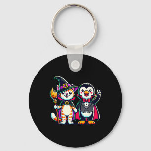 Llavero Funn de felina de felina pingüino de Halloween