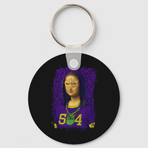 Llavero Funny 504 New Orleans Mardi Gras Mona Lisa Mashup
