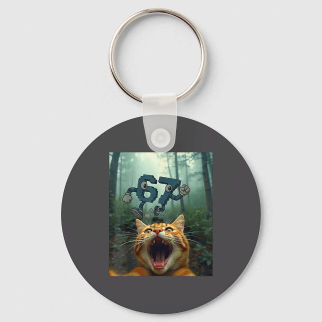 Llavero Funny 67 Cat Selfie 6 7 Brainrot Teen Boys Meme Ha (Anverso)