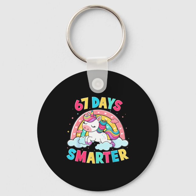 Llavero Funny 67 Days Smarter Unicorn Six Seven Boy Girl T (Anverso)