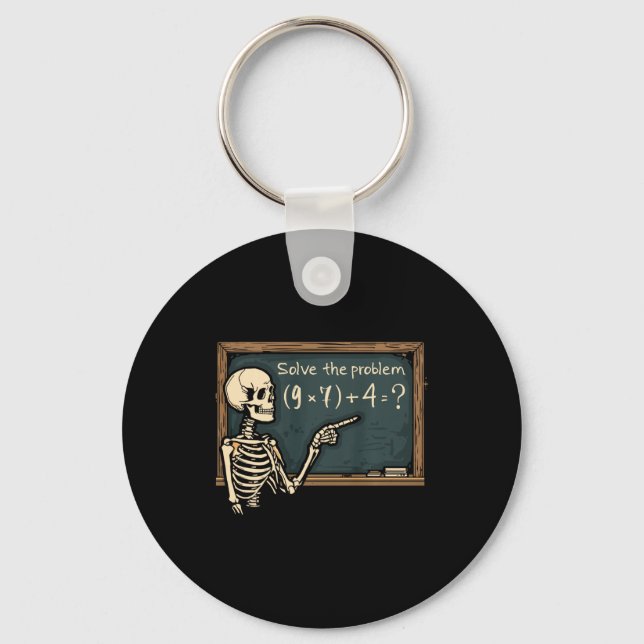 Llavero Funny 67 Meme Brainrot Joke Halloween Skeleton Mat (Anverso)