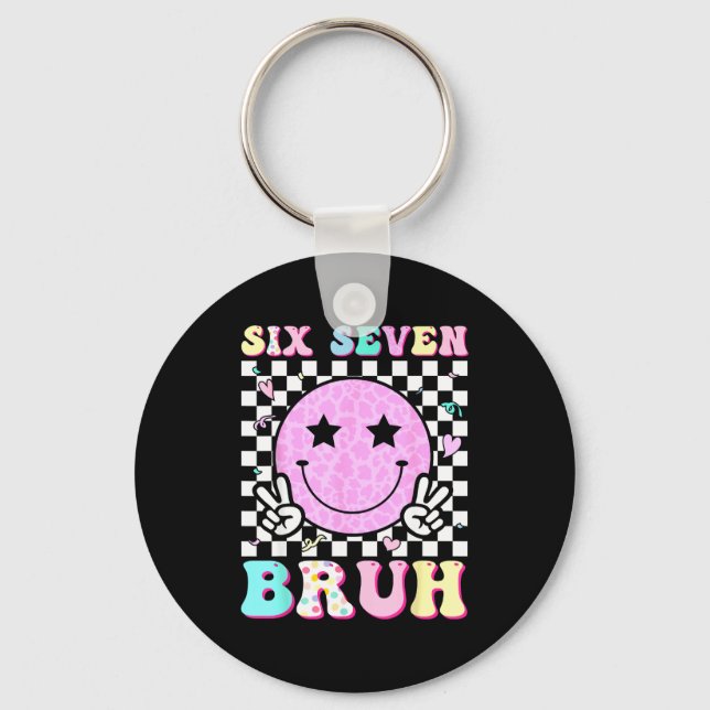 Llavero Funny 67 Meme Happy Face 6-7 Boys Kids Teens Six S (Anverso)