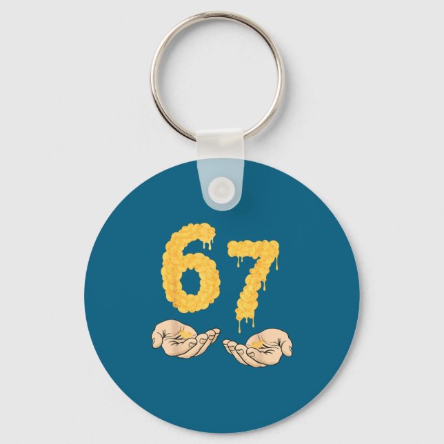 Llavero Funny 67 Six Seven Cheesy Mac &amp; Cheese 6 7 Kid (Anverso)