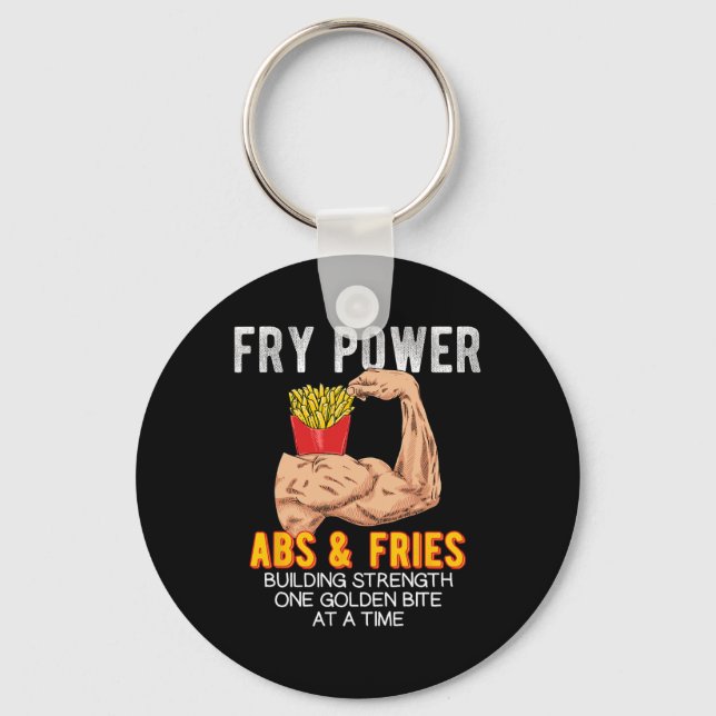 Llavero Funny Abs Ejerce Fries Francesas Edificio Bo (Anverso)