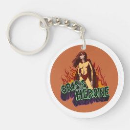 Llavero Funny ADHD Crisis Heroine Chaos Energy Retro Comic