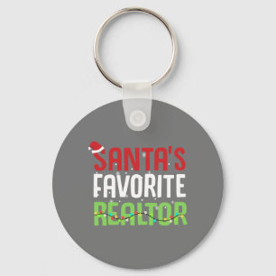 Llavero Funny Agente de bienes raíces favorito de Santa Cl
