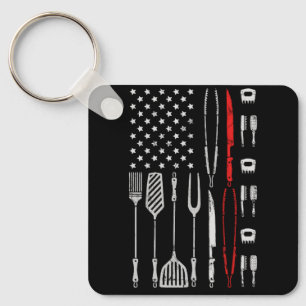 Llavero Funny American Flag Grill Tools BBQ Grill Barbe