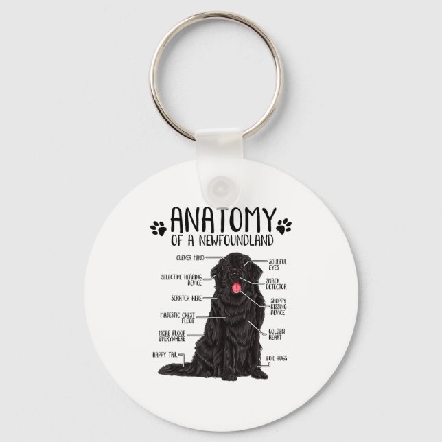 Llavero Funny Anatomy Newfoundland Dog Cute Newfie Lover  (Anverso)