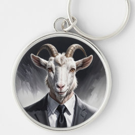 Llavero Funny animal boss surreal suited goat character