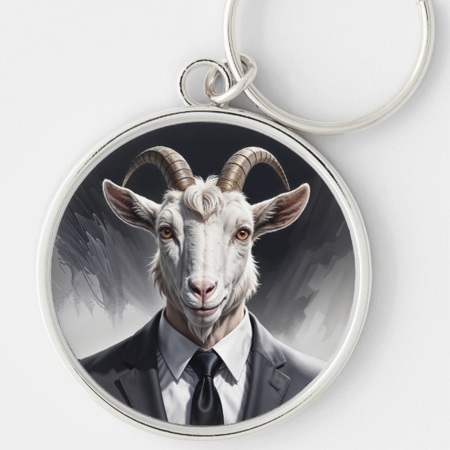 Llavero Funny animal boss surreal suited goat character (Frente)