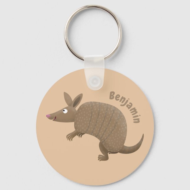 Llavero Funny armadillo feliz personalizado ilustracion (Anverso)