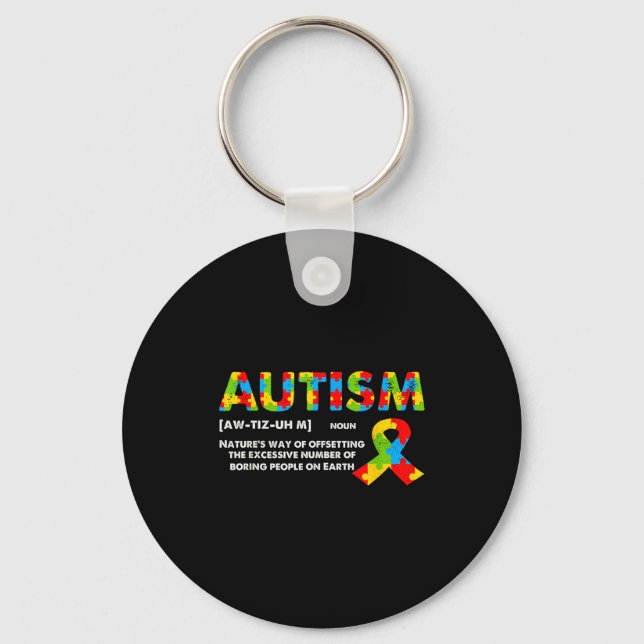 Llavero Funny Autism Definition - Autism Awareness Month  (Anverso)
