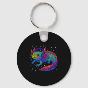 Llavero Funny Axolotl Video Gamer Polka Dot Art Student Do