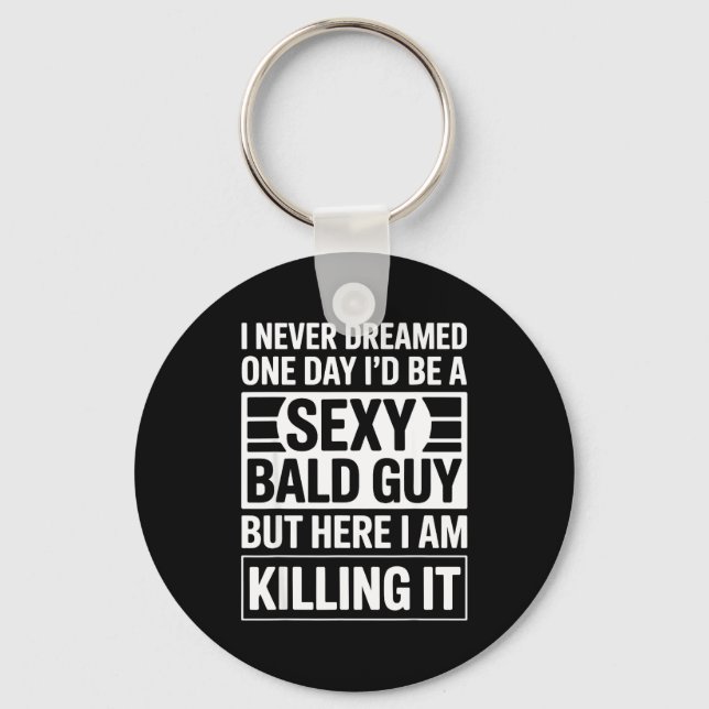 Llavero Funny Bald Man Art For Men Boys Bald Dad Bald Guy  (Anverso)