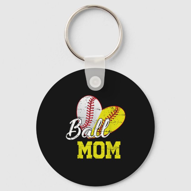Llavero Funny Ball Mom Softball Baseball For Women Mothers (Anverso)