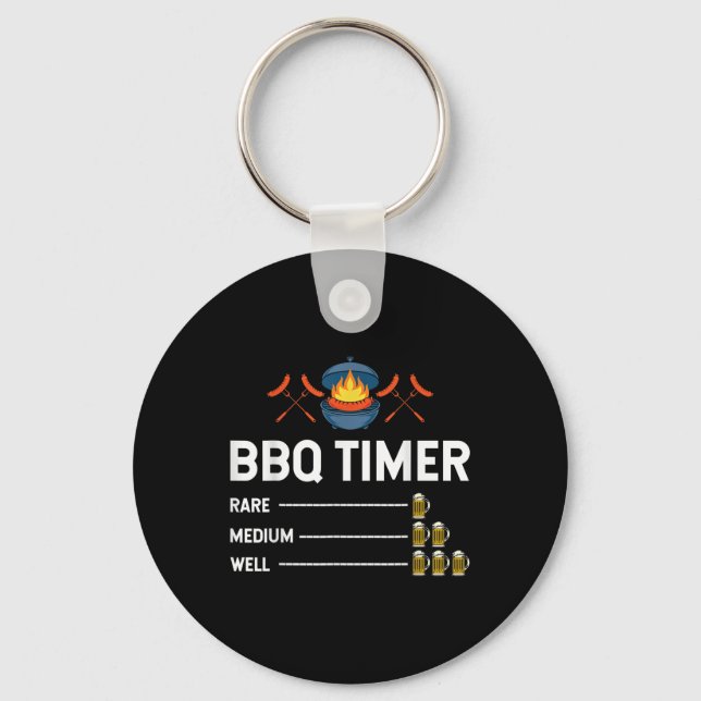 Llavero Funny Barbecue Chef Bbq Timer Beer Fiesta (Anverso)
