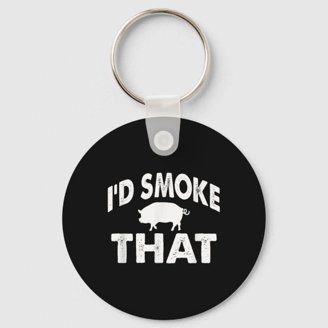 Llavero Funny Barbecue Tee Id Fumar Esa Novedad De Cerdo B (Anverso)