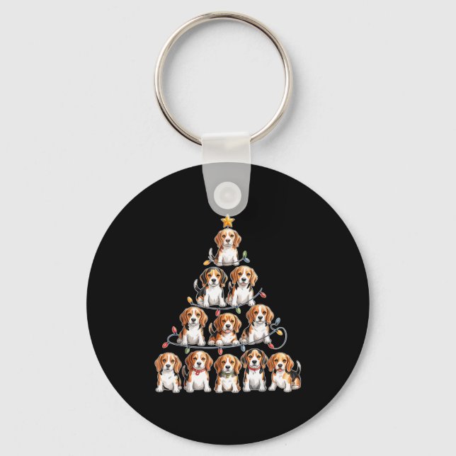 Llavero Funny Beagle Christmas Tree Dog Lovers Women Men X (Anverso)