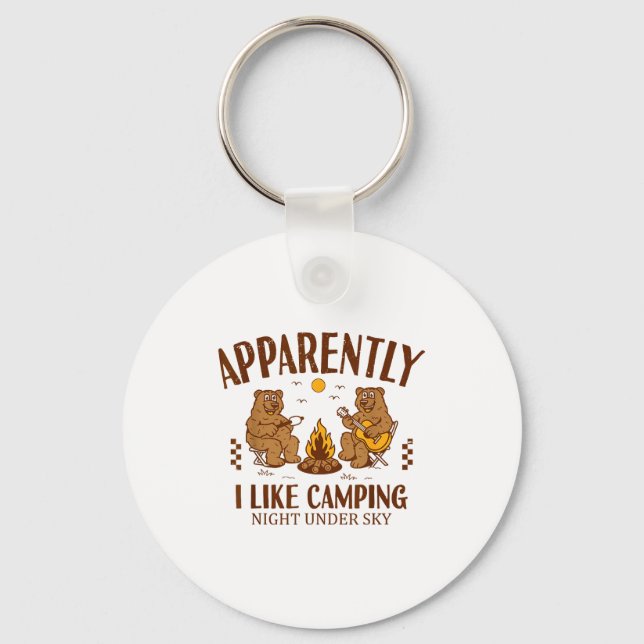 Llavero Funny Bear Apparently, I Like Camng  (Anverso)