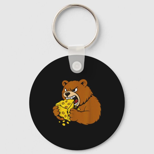Llavero Funny Bear Eating Cheese Illustration For Food Lov (Anverso)