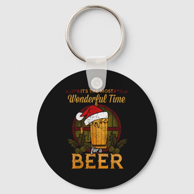 Llavero Funny Beer Christmas Shirt Holiday Most Wonderful  (Anverso)