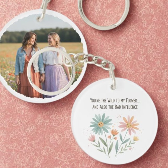 Llavero Funny Best Friend Keychain - Photo Keepsake (Funny best friend photo keychain)
