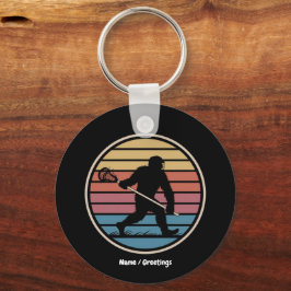 Llavero Funny Bigfoot Sasquatch Lacrosse Vintage Sunset