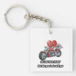 Llavero Funny biker heart follow your heart quote 