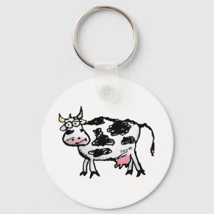 Llavero Funny Black and White Cow Personalizado