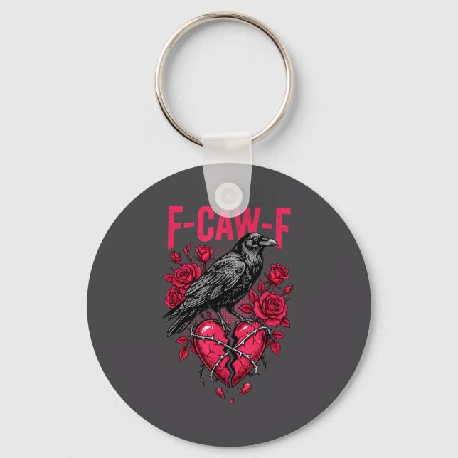 Llavero Funny Black Bird F-caw-f Anti Valentines Day Singl (Anverso)